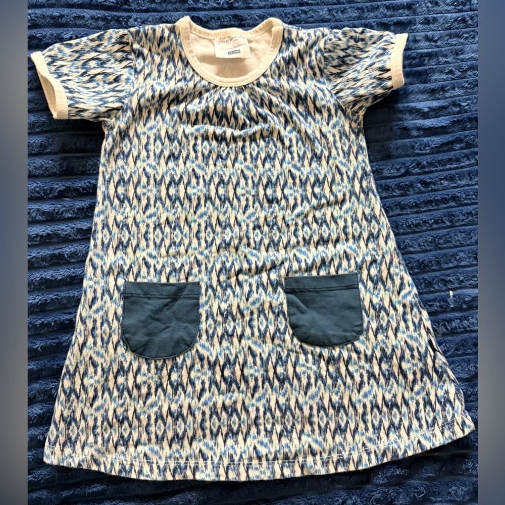 Toobydoo Blue and White Patterned Dress